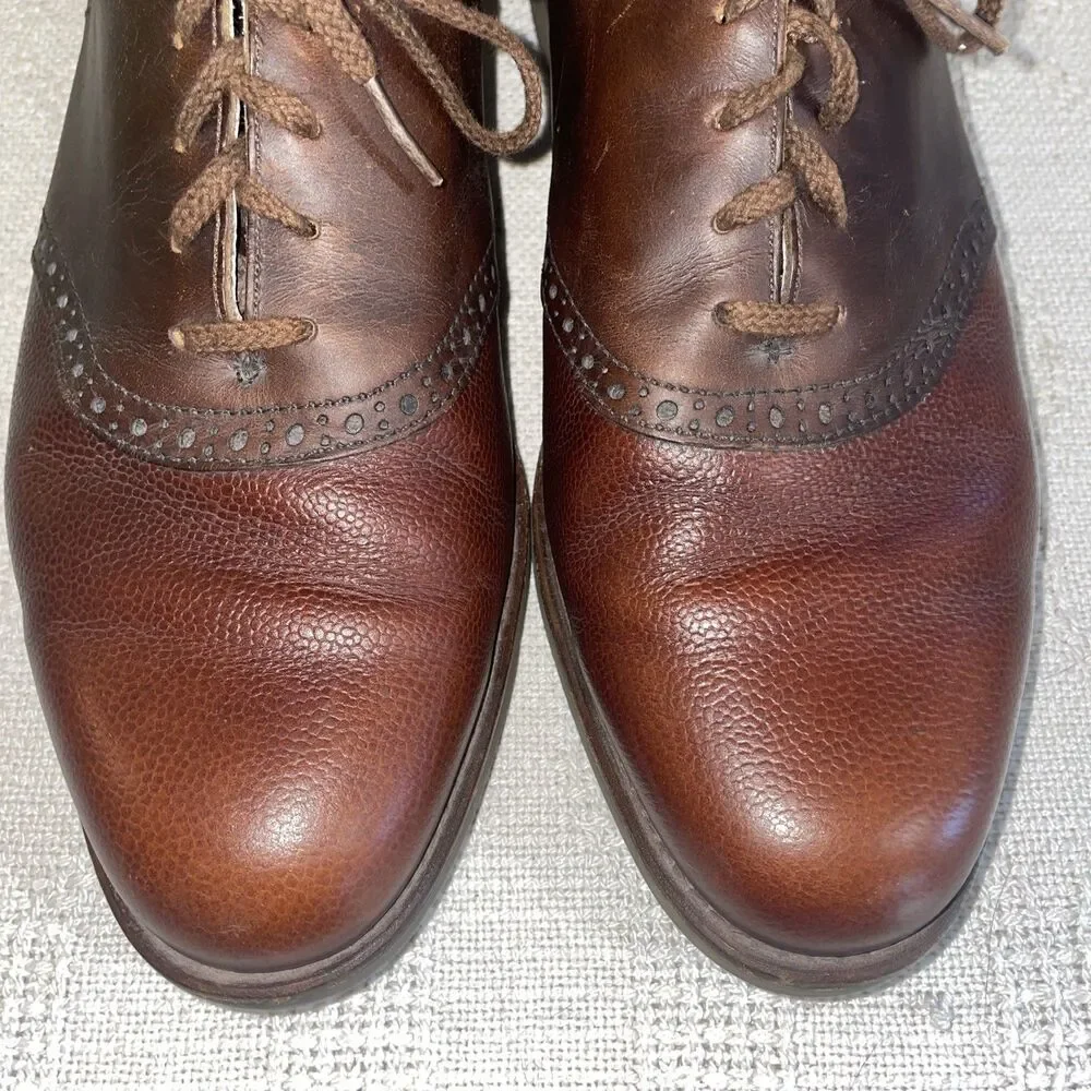 Cole Haan Men’s Saddle Oxfords Size 10 D Brown Leather Going Out Party Fun
